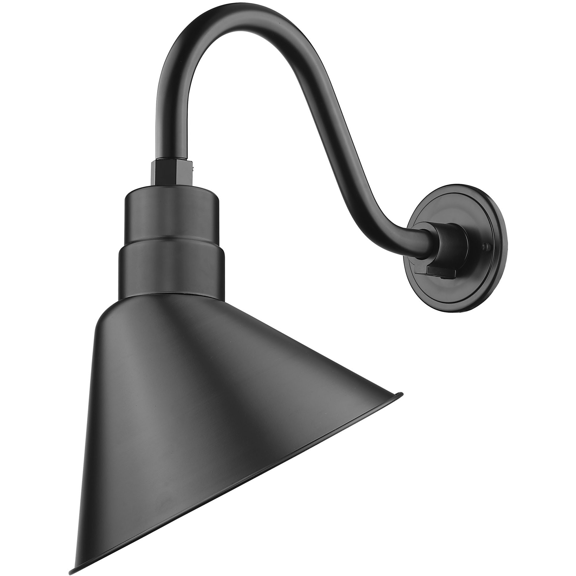 R Series Satin Black 12 inch Angle Shade